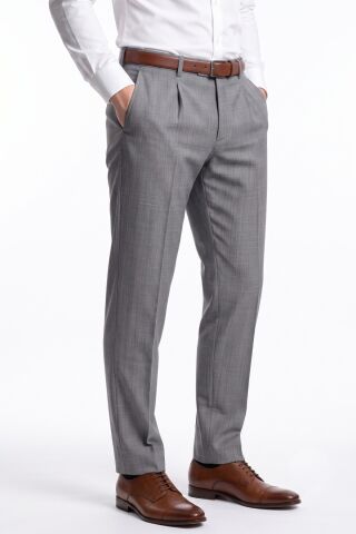 Erkek Pileli Klasik  Kumaş Pantolon 2007P BGL-ST05609 K.GRİ - 48