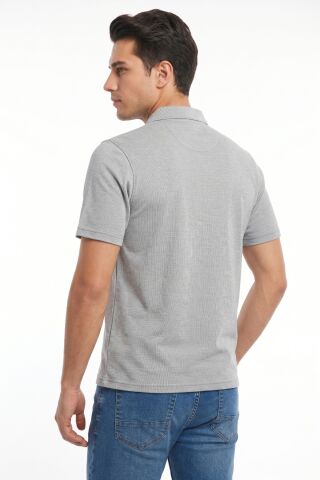 Erkek Polo Yaka Kısa Kollu Cepli Tişört Klasik Kalıp 5301 BGL-ST05532 A.GRİ - 2XL