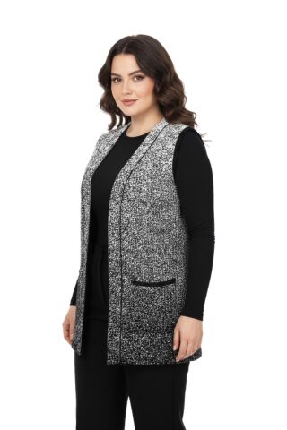 Kadın Anne Triko Yelek BGL-ST05063 KREM - 3XL