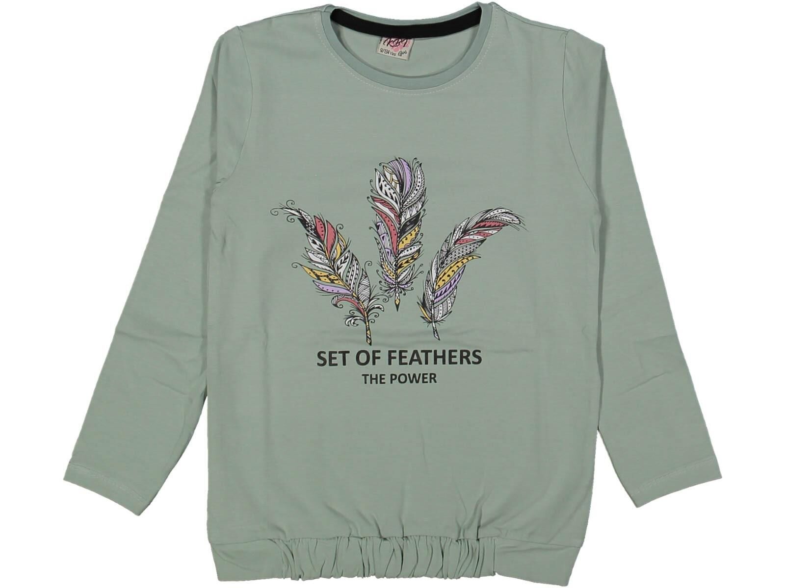 Kız Çocuk Mevsimlik Set Of Tüy Sweatshirt BGL-ST03655 YEŞİL - 14 YAŞ