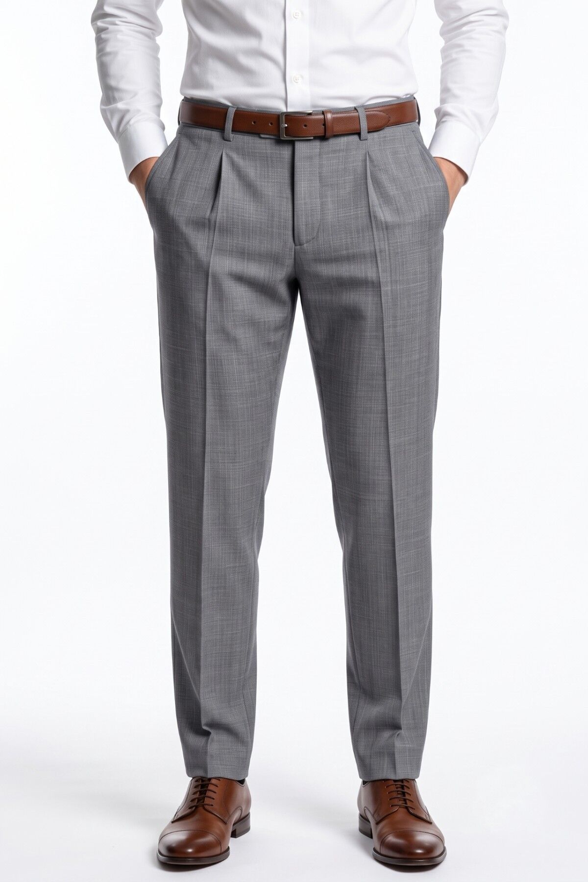 Erkek Pileli Klasik  Kumaş Pantolon 2007P BGL-ST05609 K.GRİ - 52