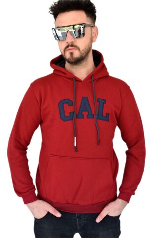 Erkek Bordo Kapüşonlu Sweatshirt Cal BGL-ST02361 BORDO - M