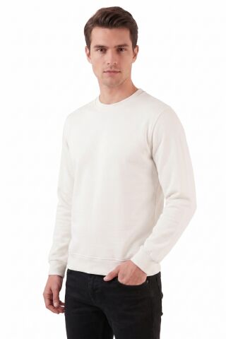 Erkek Sıfıyaka Sweatshirt Regular Kalıp BGL-ST05411 KREM - 3XL