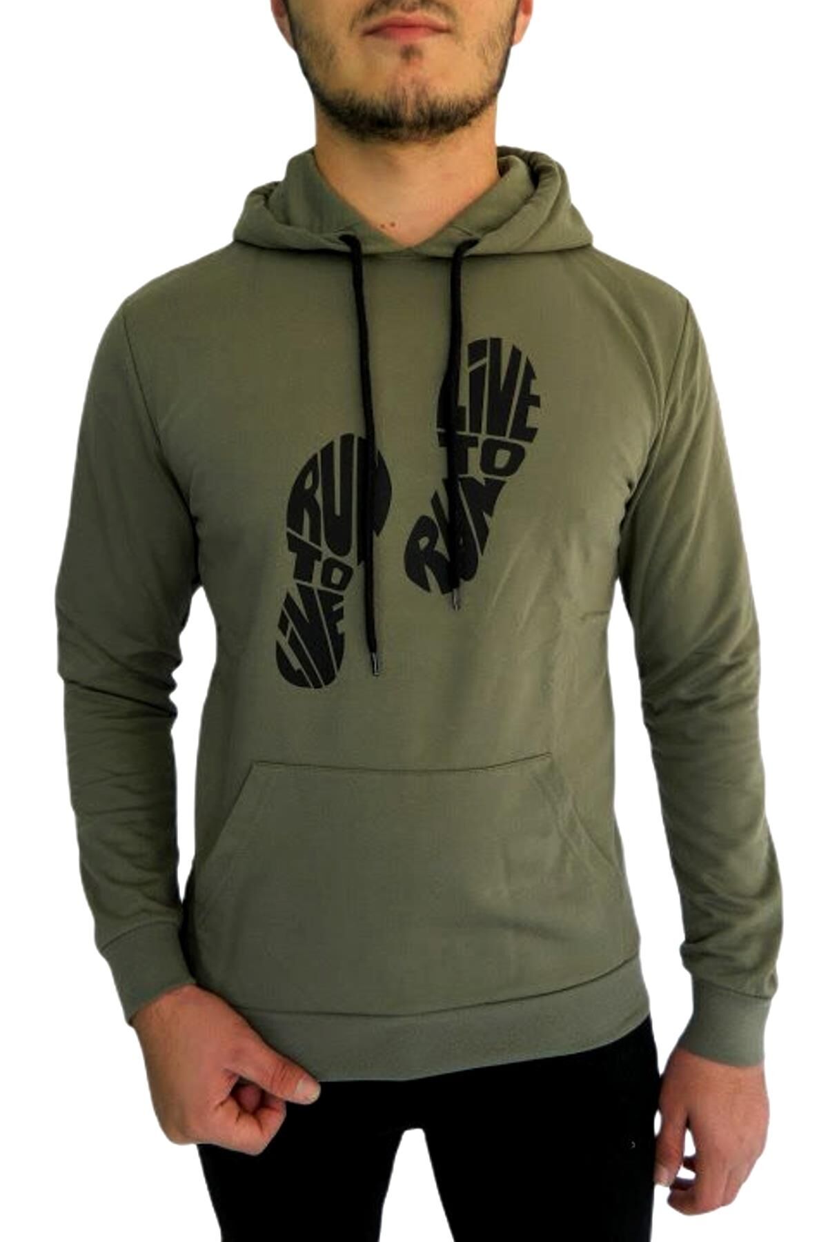 Erkek Kapüşonlu Sweat 2179 Bgl-st00829 HAKİ - L