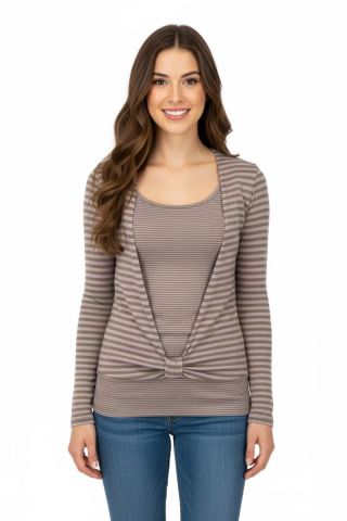 KadınKruvaze Uzun Kol Bluz BRGPG3706