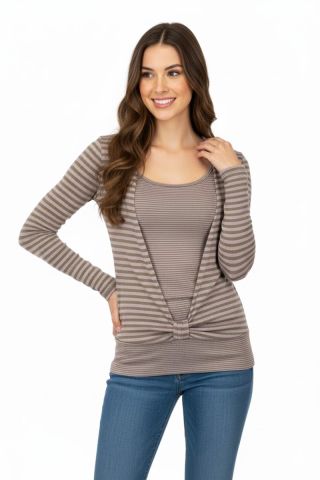 KadınKruvaze Uzun Kol Bluz BRGPG3706