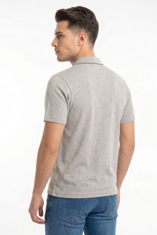 Erkek Polo Yaka Kısa Kollu Cepli Tişört Klasik Kalıp 5301 BGL-ST05532 BEJ - 2XL