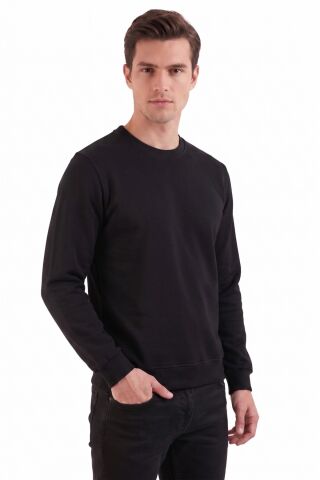 Erkek Sıfıyaka Sweatshirt Regular Kalıp BGL-ST05411 SİYAH - 3XL