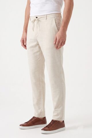 Erkek Pamuklu Yazlık Lastikli Pantolon BGL-ST05591 KREM - XL