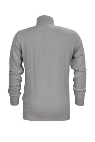 Erkek Spor Düz Fermuarlı Yaka Kazak R22949 BGL-ST03181 GRİ - XL