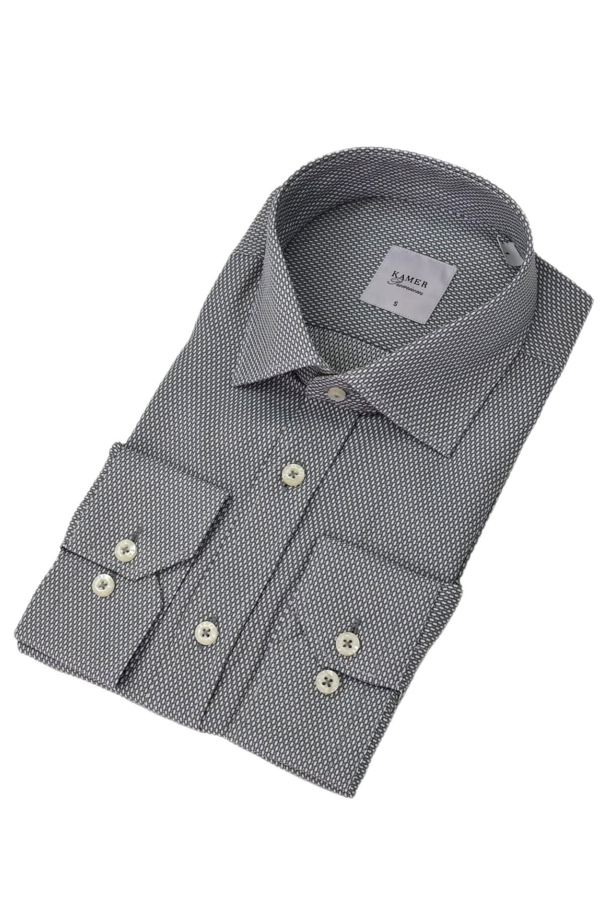 Erkek Klasik Uzun Kol Gömlek 3513 BGL-ST04750 GRİ - S