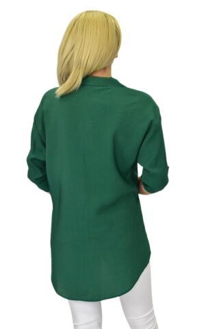 Kadın Cep Taşlı Ayrobin Gömlek BGL-ST03699 YEŞİL - 42