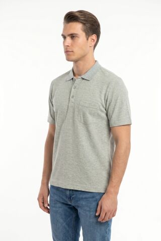 Erkek Polo Yaka Kısa Kollu Cepli Tişört Klasik Kalıp 5303 BGL-ST05535