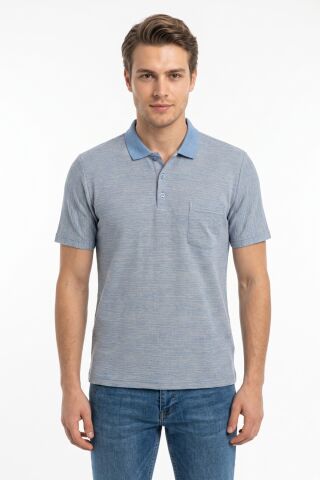Erkek Polo Yaka Kısa Kollu Cepli Tişört Klasik Kalıp 5303 BGL-ST05535