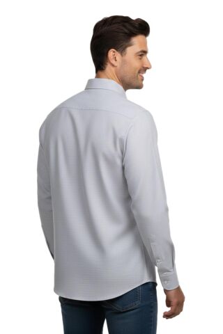 Erkek Klasik Uzun Kol Tek Cepli Gömlek BGL-ST04822 A.GRİ - S
