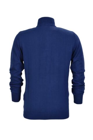 Erkek Spor Düz Fermuarlı Yaka Kazak R22949 BGL-ST03181 İNDİGO - M
