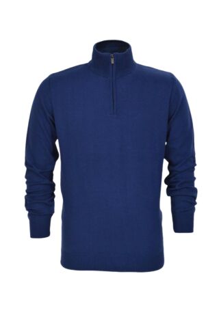 Erkek Spor Düz Fermuarlı Yaka Kazak R22949 BGL-ST03181 İNDİGO - M