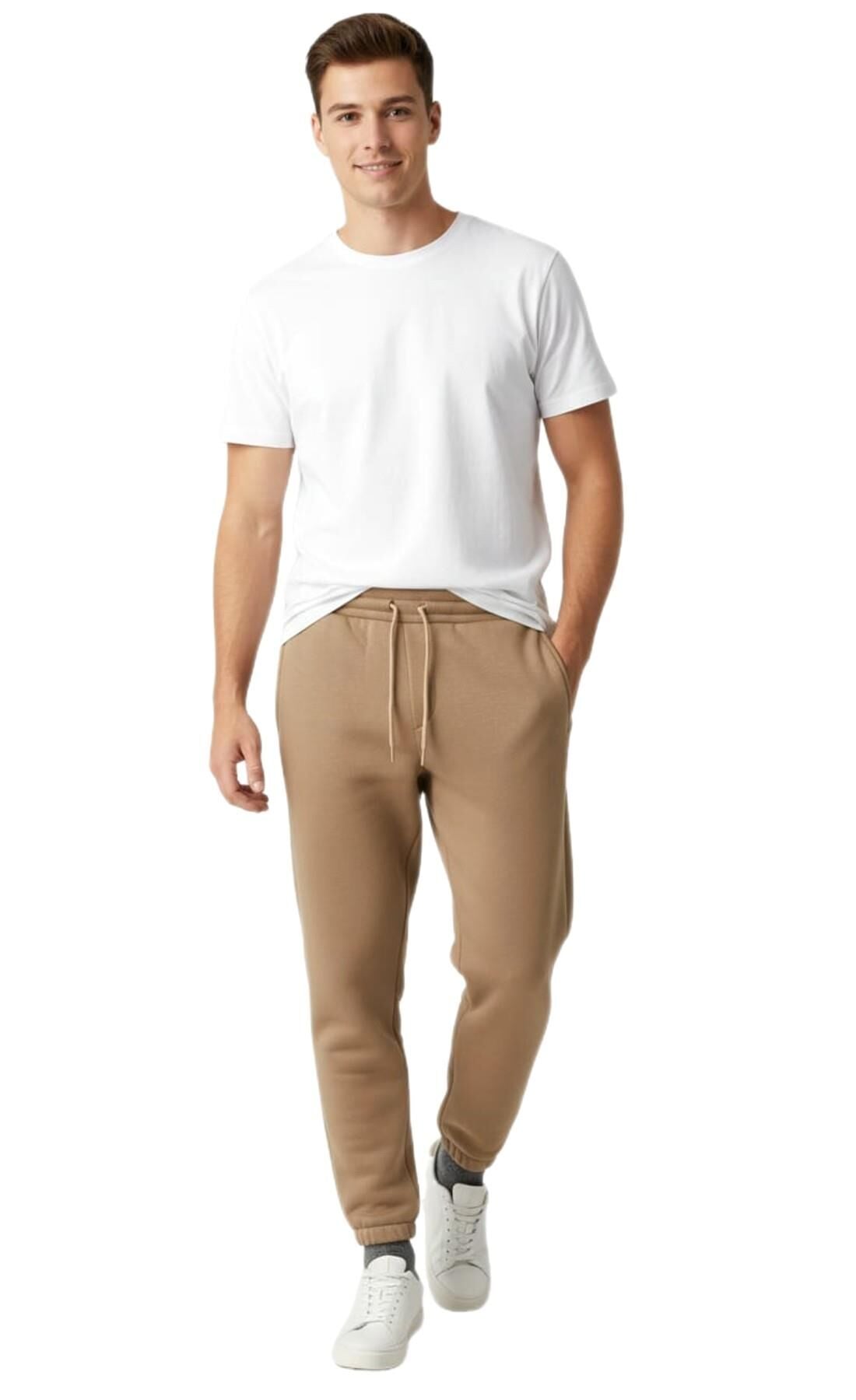 Bej Rengi Bel Paça Lastikli Kadın Erkek Altı BGL-ST04792 BEJ - L