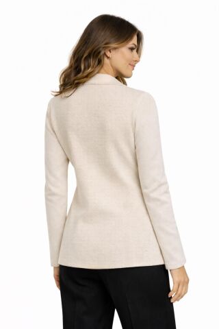 Kadın Kruvaze Düğmeli Triko Hırka BGL-ST05075 KREM - M/L