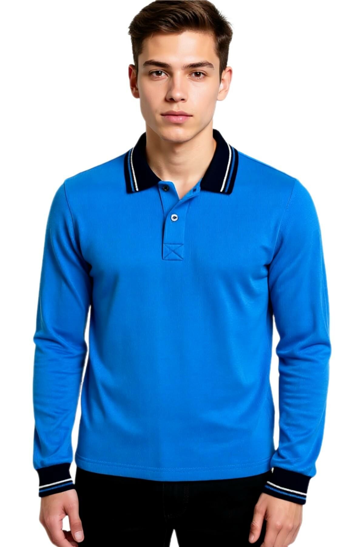 Kolej Polo Yaka Selanik Sweat Turkuaz IMHS-S-M