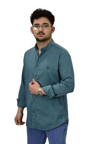 Erkek Büyük Beden Spor Likralı Gömlek BGL-ST04486 GRİ - 2XL
