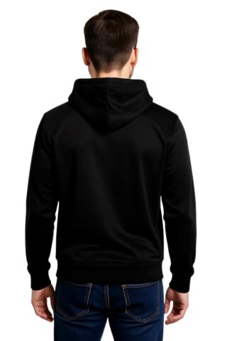 Erkek Kapüşonlu Fermuarlı Siyah Sweatshirt BGL-ST04790 SİYAH - S