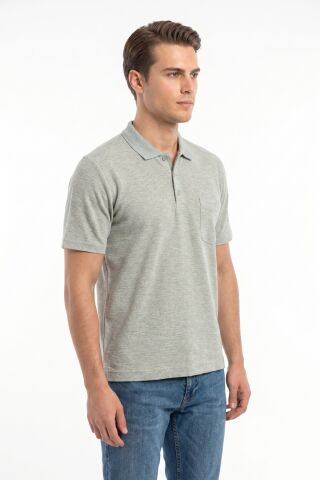 Erkek Polo Yaka Kısa Kollu Cepli Tişört Klasik Kalıp 5303 BGL-ST05535 YEŞİL - 2XL