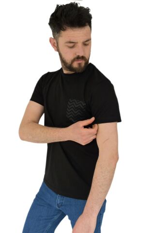 Erkek Baskılı Sıfır Yaka Tişört 2376 BGL-ST02820