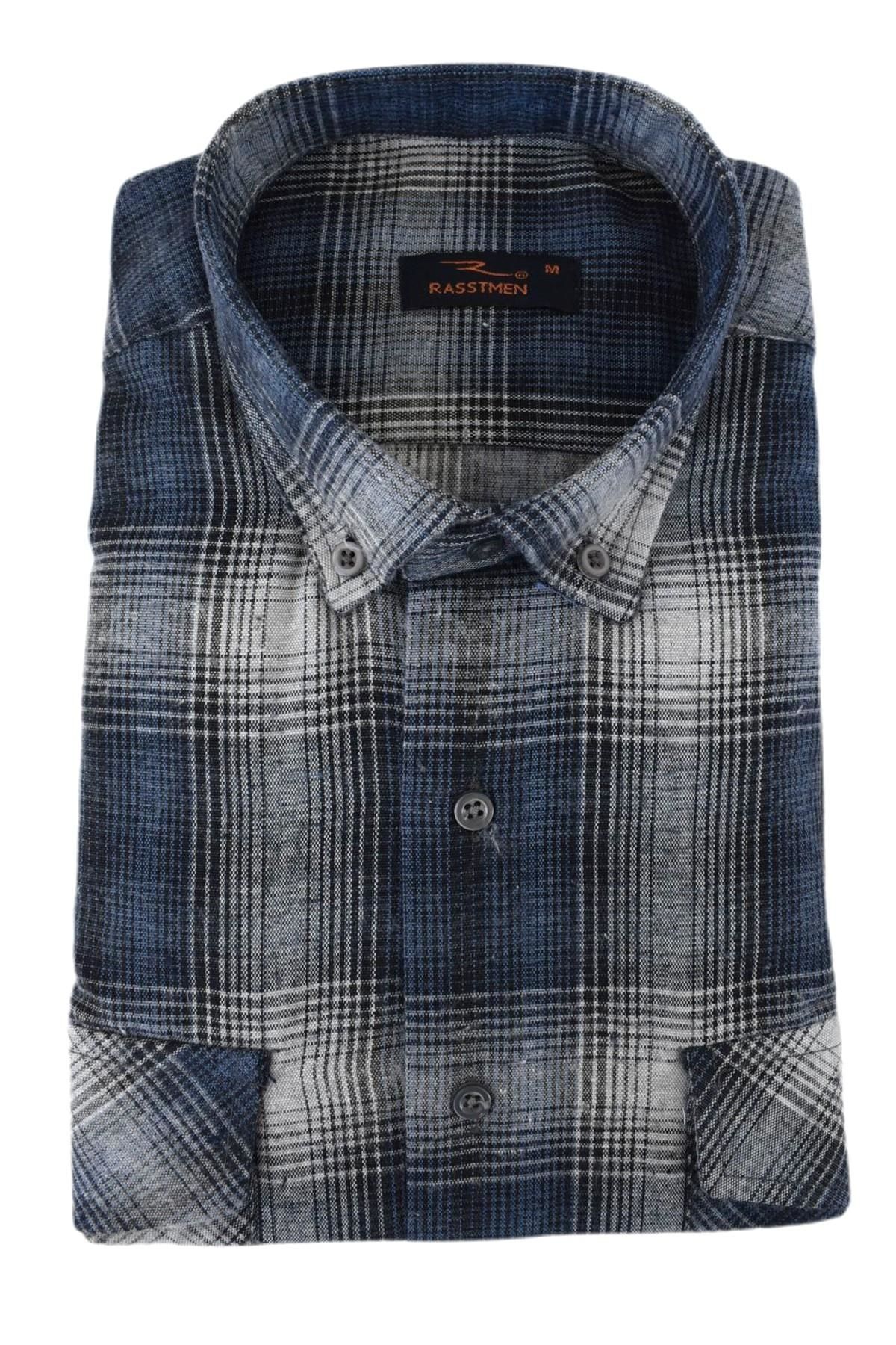 Erkek Kışlık Klasik Çift Cepli Kapaklı Gömlek BGL-ST02259