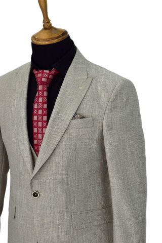 Erkek Bej Rengi Regular Fit Takım Elbise BGL-ST03823 BEJ - 54