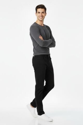 Erkek Siyah Kanvas Likralı Pantolon BGL-ST04890