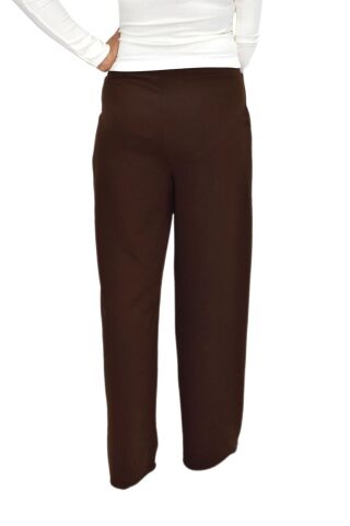 Kadın Pileli Beli Lastikli Bol Pantolon BGL-ST04252 KAHVE - 40