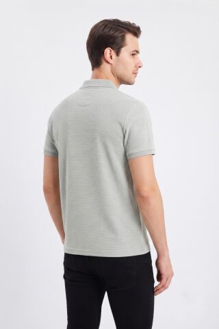 Erkek Büyük Beden Polo Yaka Pamuklu Cepli Tişört 2621 BGL-ST05608 MİNT-YEŞİLİ - 5XL