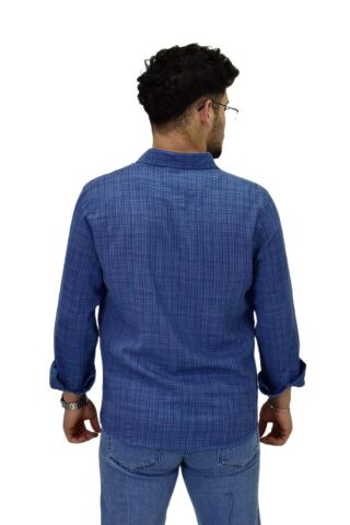 Erkek Spor Silim Fit Uzun Kol Gömlek G5005 BGL-ST04494 MAVİ - XL