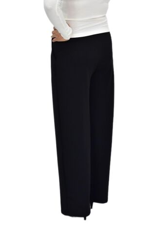 Kadın Pileli Beli Lastikli Bol Pantolon BGL-ST04252 SİYAH - 40