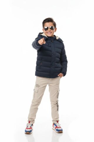 Erkek Çocuk Kapüşonlu Mont BGL-ST04885 SİYAH - 14 YAŞ