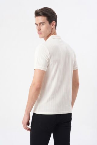 Erkek Polo Yaka Kısa Kollu Tişört Regular Kalıp 2620 BGL-ST05607 BEYAZ - 2XL