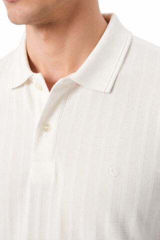 Erkek Polo Yaka Kısa Kollu Tişört Regular Kalıp 2620 BGL-ST05607 BEYAZ - 2XL