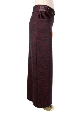 Kadın Bordo Kumaş Uzun Etek ERM157 BORDO - 38