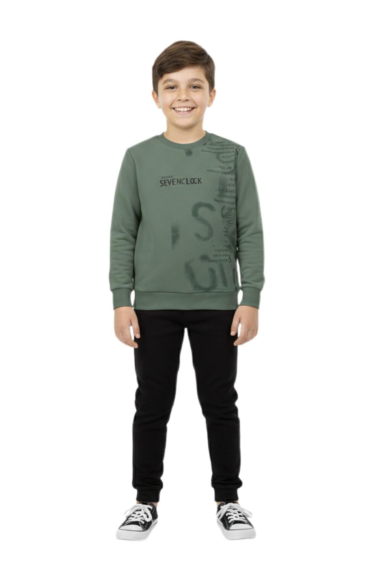 Erkek Çocuk Önü Baskılı Sweatshirt BGL-ST05245 ELMA - 6 YAŞ