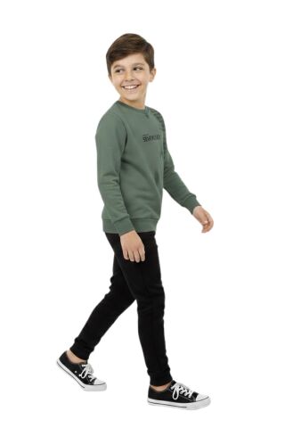 Erkek Çocuk Önü Baskılı Sweatshirt BGL-ST05245 ELMA - 6 YAŞ