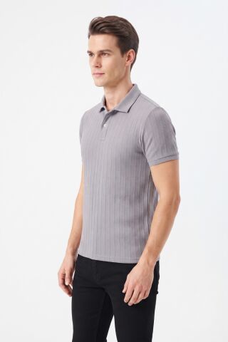 Erkek Polo Yaka Kısa Kollu Tişört Regular Kalıp 2620 BGL-ST05607 GRİ - XL
