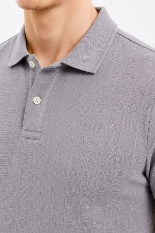 Erkek Polo Yaka Kısa Kollu Tişört Regular Kalıp 2620 BGL-ST05607 GRİ - XL