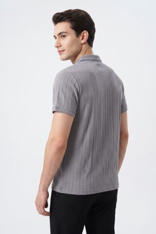 Erkek Polo Yaka Kısa Kollu Tişört Regular Kalıp 2620 BGL-ST05607 GRİ - 2XL
