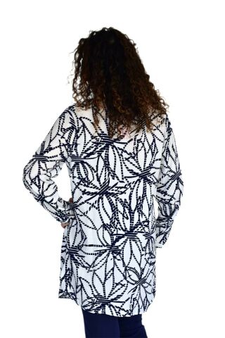 Kadın Çizgili Desen Viscon Gömlek BGL-ST04239