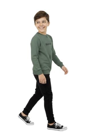 Erkek Çocuk Önü Baskılı Sweatshirt BGL-ST05245 ELMA - 9 YAŞ
