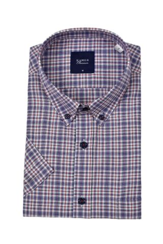 Erkek Klasik Ekose Kısa Kol Gömlek 9470 BGL-ST04578