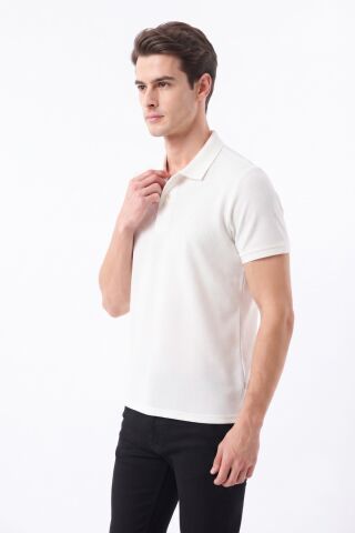 Erkek Polo Yaka Kısa Kollu Tişört Regular Kalıp 2610 BGL-ST05606 BEYAZ - L