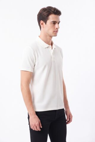 Erkek Polo Yaka Kısa Kollu Tişört Regular Kalıp 2610 BGL-ST05606 BEYAZ - L