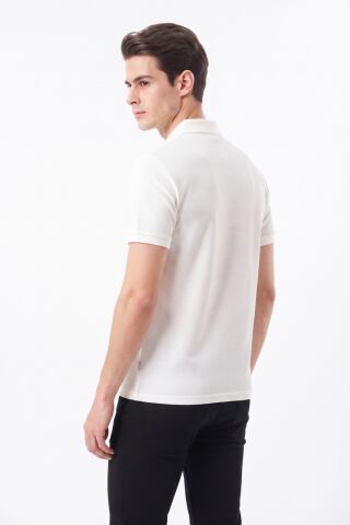 Erkek Polo Yaka Kısa Kollu Tişört Regular Kalıp 2610 BGL-ST05606 BEYAZ - L